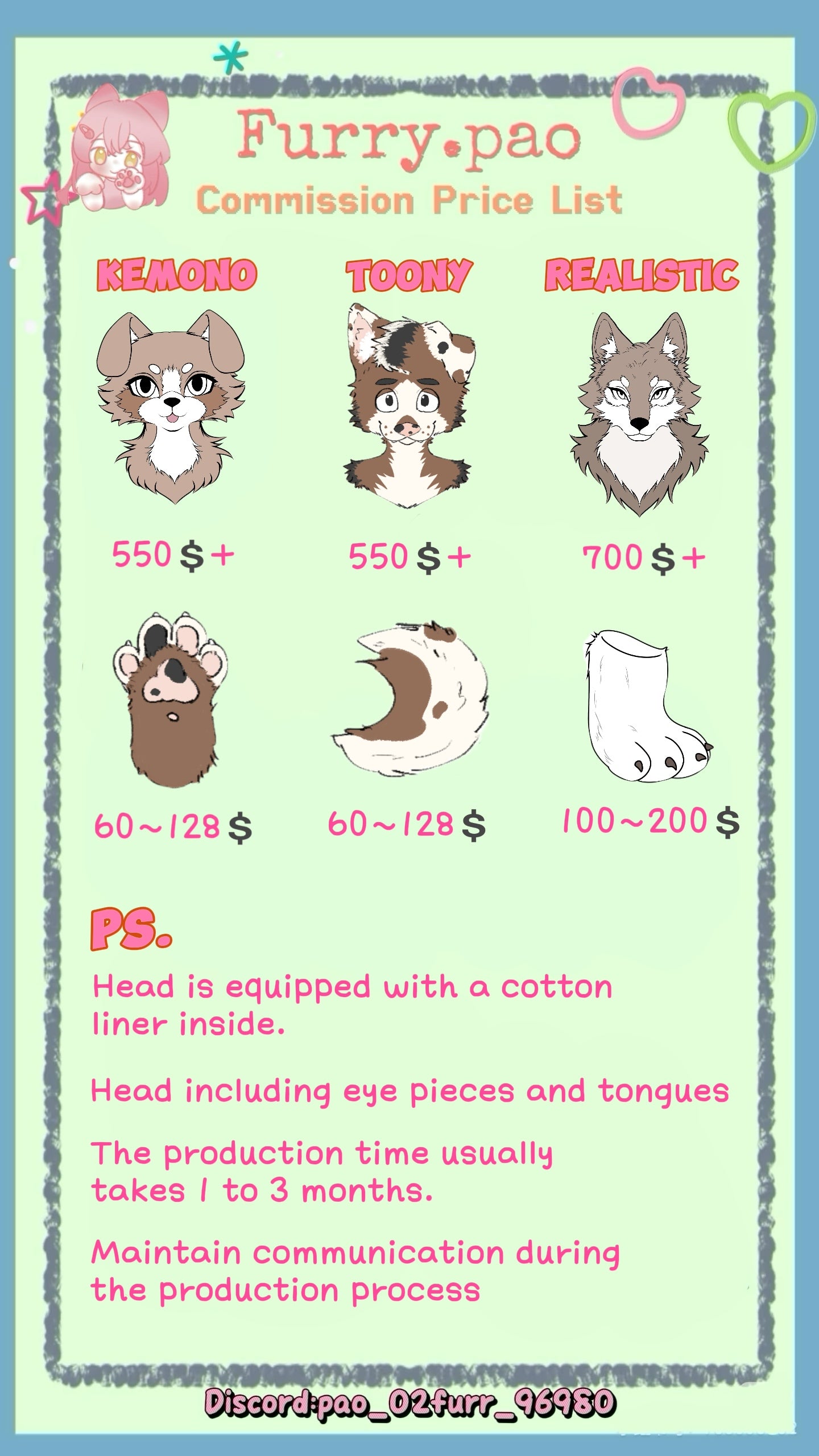 Commission Price List